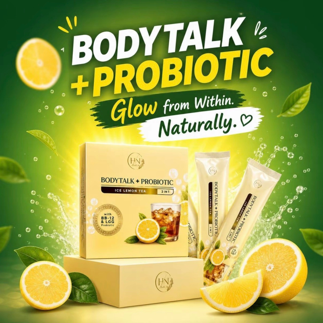 Produk BODYTALK — sachet probiotik BB-12 dan LGG